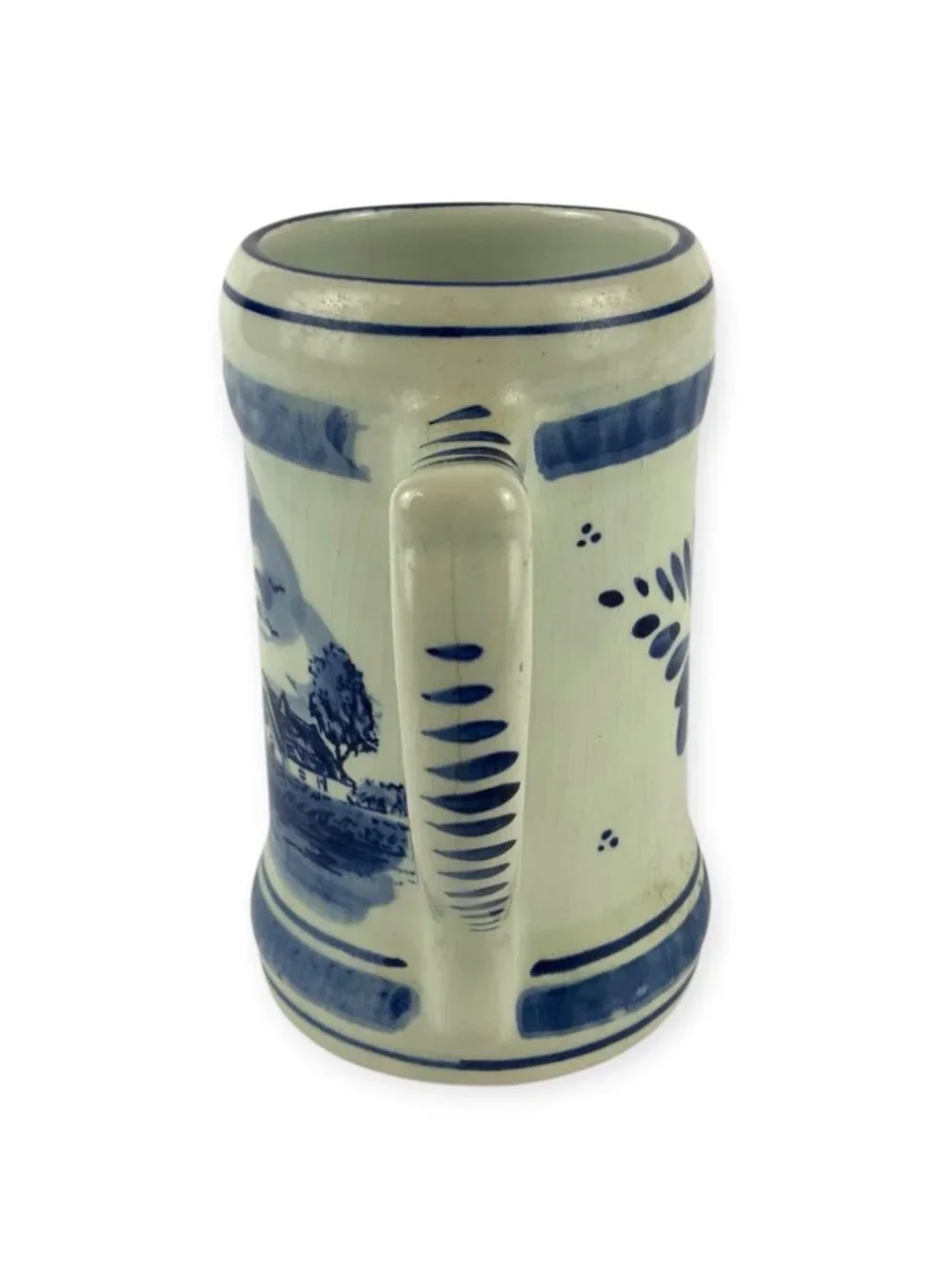 Delft Blue Ceramic Coffee Mug Cup Windmill Design Hand Painted Dutch Style